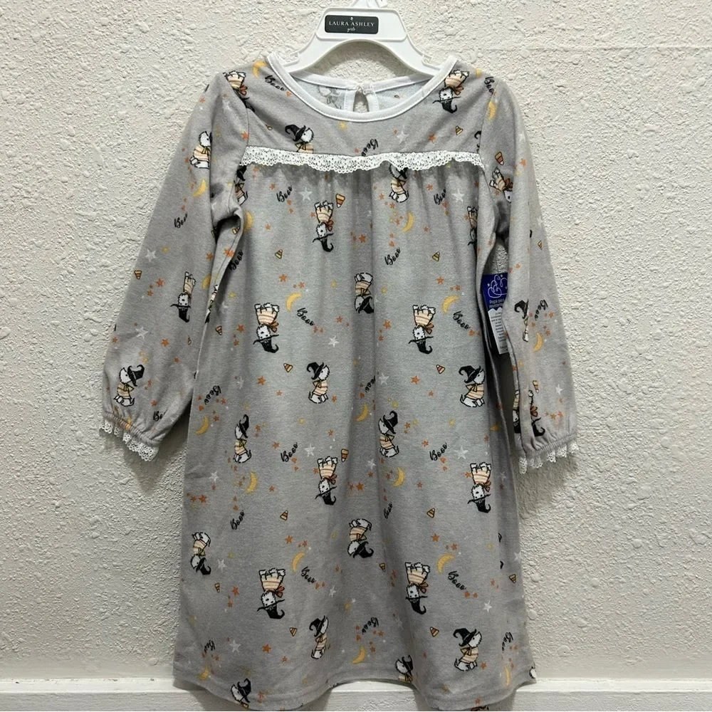 Laura Ashley Dog Halloween Print Grey Nightgown NWT 3T